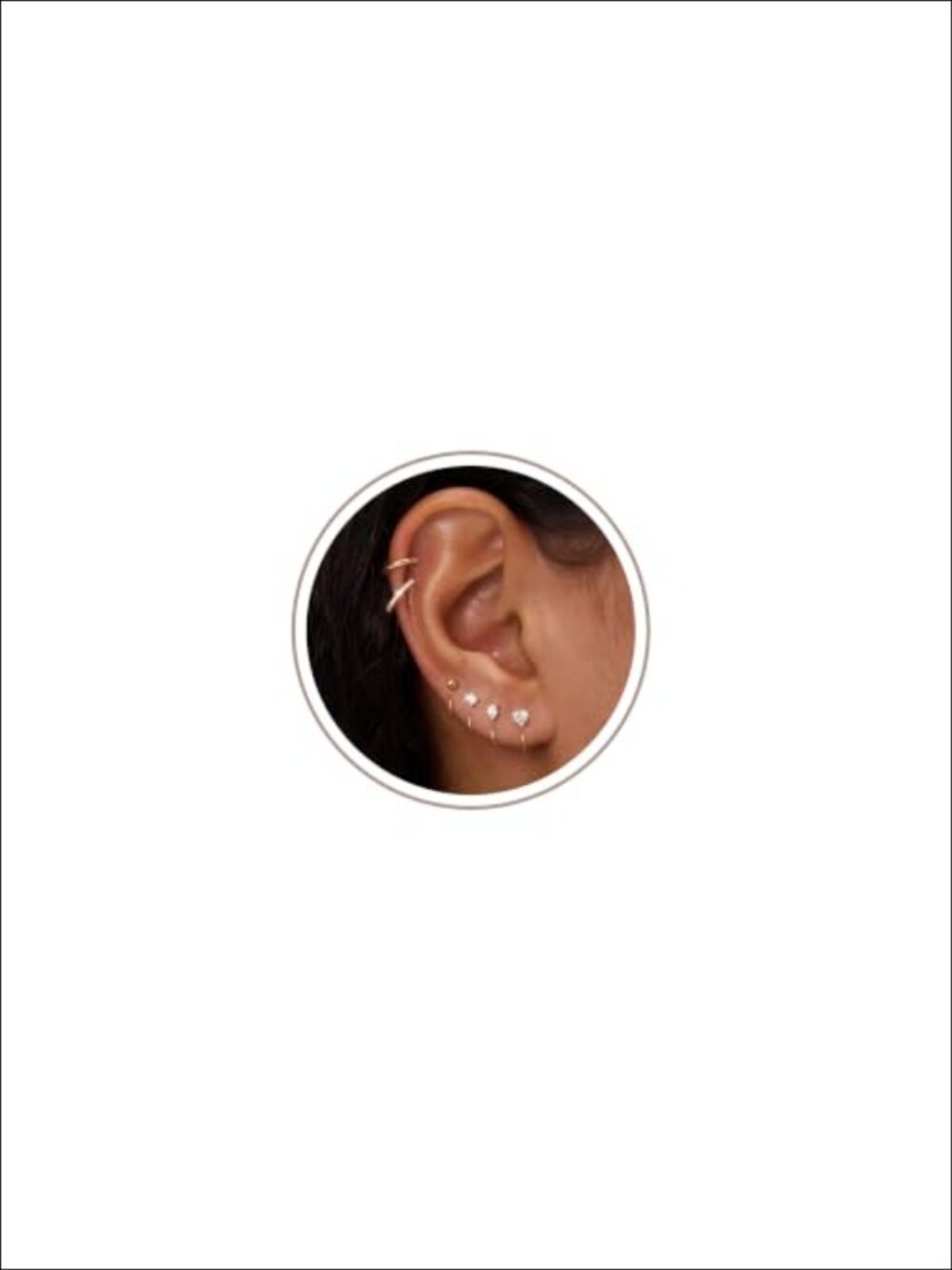 6 Pairs 14K Gold Plated Backless Huggie Hoop Earrings Set for Women